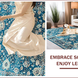 Rustic Distressed Floral Tapestry(Blue)