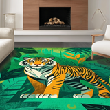 Ultra Soft Area Rug, Non Slip, Stain Resistant, Washable Area Rugs for Living Room, Bedroom, Charming Playful Wildlife Design(Orange)