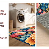 Ultra Soft Area Rug, Non Slip, Stain Resistant, Washable Area Rugs for Living Room, Bedroom, Floral Tropical Runner(Pink)