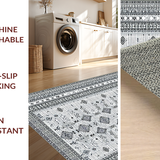 Ultra Soft Area Rug, Non Slip, Stain Resistant, Washable Area Rugs for Living Room, Bedroom, Chic Soft Patterned Surface(Gray)