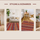 Ultra Soft Area Rug, Non Slip, Stain Resistant, Washable Area Rugs for Living Room, Bedroom, Warm Country Style Doorway Accent Jute Carpet(Red)