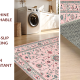 Ultra Soft Area Rug, Non Slip, Stain Resistant, Washable Area Rugs for Living Room, Bedroom, Modern Rustic Geometric Aesthetic(Pink)