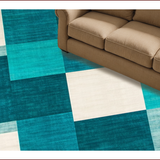 Ultra Soft Area Rug, Non Slip, Stain Resistant, Washable Area Rugs for Living Room, Bedroom, Elegant Teal Earth Tone Hues(Blue)