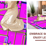 Ultra Soft Area Rug, Non Slip, Stain Resistant, Washable Area Rugs for Living Room, Bedroom, Eclectic Multicolored Graphic Arrangement(Purple)