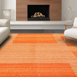 Ultra Soft Area Rug, Non Slip, Stain Resistant, Washable Area Rugs for Living Room, Bedroom, Stylish Transitional Earth Tones(Orange)