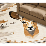 Ultra Soft Area Rug, Non Slip, Stain Resistant, Washable Area Rugs for Living Room, Bedroom, Stylish Rustic Patterned Textiles(Beige)