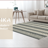 Ultra Soft Area Rug, Non Slip, Stain Resistant, Washable Area Rugs for Living Room, Bedroom, Elegant Black and Ivory Contrast(Beige)