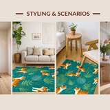 Ultra Soft Area Rug, Non Slip, Stain Resistant, Washable Area Rugs for Living Room, Bedroom, Fun Cartoonish Animal Artistry(Blue)