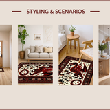 Ultra Soft Area Rug, Non Slip, Stain Resistant, Washable Area Rugs for Living Room, Bedroom, Modern Mythical Creature Pattern(Red)