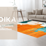 Ultra Soft Area Rug, Non Slip, Stain Resistant, Washable Area Rugs for Living Room, Bedroom, Radiant Contemporary Color Palette(Orange)