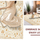 Ultra Soft Area Rug, Non Slip, Stain Resistant, Washable Area Rugs for Living Room, Bedroom, Cozy Warm Toned Textural Feel(Beige)