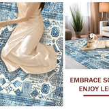 Ultra Soft Area Rug, Non Slip, Stain Resistant, Washable Area Rugs for Living Room, Bedroom, Serene Abstract Blue Pattern(Blue)