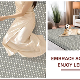 Ultra Soft Area Rug, Non Slip, Stain Resistant, Washable Area Rugs for Living Room, Bedroom, Textured Grid Design in Neutral Tones(Gray)