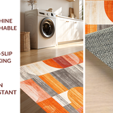 Ultra Soft Area Rug, Non Slip, Stain Resistant, Washable Area Rugs for Living Room, Bedroom, Striking Warm Abstract Pattern(Orange)