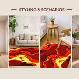 Ultra Soft Area Rug, Non Slip, Stain Resistant, Washable Area Rugs for Living Room, Bedroom, Radiant Ember Color Spectrum(Red)
