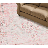 Ultra Soft Area Rug, Non Slip, Stain Resistant, Washable Area Rugs for Living Room, Bedroom, Soft Pink Grey Abstract Elegance(Pink)