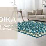 Classic Low Pile Floral Elegance(Blue)