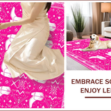 Ultra Soft Area Rug, Non Slip, Stain Resistant, Washable Area Rugs for Living Room, Bedroom, Funny Pink Preppy Western Entryway Rug(Pink)