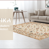 Ultra Soft Area Rug, Non Slip, Stain Resistant, Washable Area Rugs for Living Room, Bedroom, Sophisticated Neutral Botanical Print(Beige)
