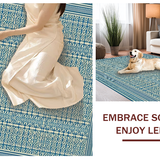 Ultra Soft Area Rug, Non Slip, Stain Resistant, Washable Area Rugs for Living Room, Bedroom, Abstract Lattice Design in Blue(Blue)
