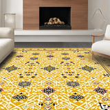 Ultra Soft Area Rug, Non Slip, Stain Resistant, Washable Area Rugs for Living Room, Bedroom, Lively Vintage Botanical Design(Yellow)