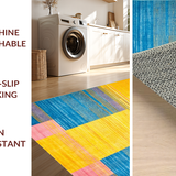 Ultra Soft Area Rug, Non Slip, Stain Resistant, Washable Area Rugs for Living Room, Bedroom, Minimalist Lively Wave Formation(Yellow)