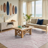 Pink Marble Swirl Area Rug