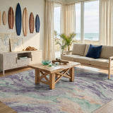 Multi-color and Patterns Abstract Swirl Multi-Color Area Rug