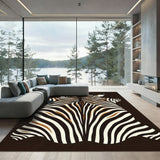 Bold Black White Zebra Hide Rug