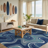Swirl Abstract Area Blue Teal Swirl Abstract Area Rug