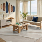 Beige Flowing Lines Abstract Area Rug
