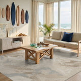 Beige Neutral Abstract Strokes Area Rug