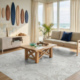 Grey Swirl Wave Area Rug