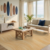 Orange Wavy Wave Area Rug