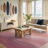 Blush Pink Wave Area Rug