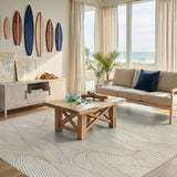 Beige Abstract Wave No. 10 Area Rug