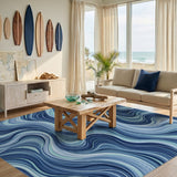 Swirl Blue Teal Swirl Abstract Area Rug