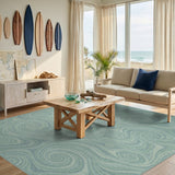 Teal Swirl Abstract No. 6 Area Rug
