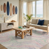 Pink Pastel Marble Swirl Area Rug
