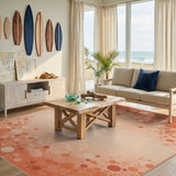 Warm Orange Bubble Abstract Area Rug