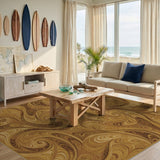 Brown Tan Swirl Abstract Area Rug