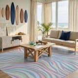 Pastel Wave Multi-Color Area Rug