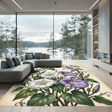 Twining Morning Glory Vine Floral Rug