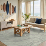 Sage Green Swirl Abstract Area Rug