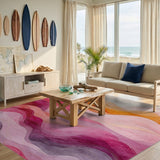 Multi-color and Patterns Abstract Layered Waves Area Rug