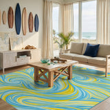 Swirl Blue Swirl Abstract Area Rug