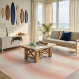 Orange Wave Flow Area Rug