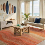 Orange Wavy Abstract Wave Area Rug