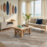 Brown Tan Marble Abstract Area Rug