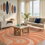Orange Swirl Flow Area Rug